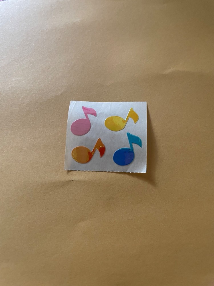 Vintage 1980s Sandylion Pearly Music Note Stickers
