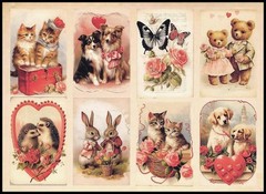 Stickers – Bear Butterfly Cat Dog Hedgehog Rabbit – Valentine’s Day CL144
