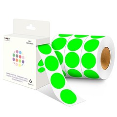 4 Rolls 4000PCS 1″ Round Fluorescent Green Circle Dot Labels for Home & Office