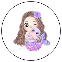 ADORABLE MERMAID ENVELOPE SEALS LABELS STICKERS PARTY FAVORS