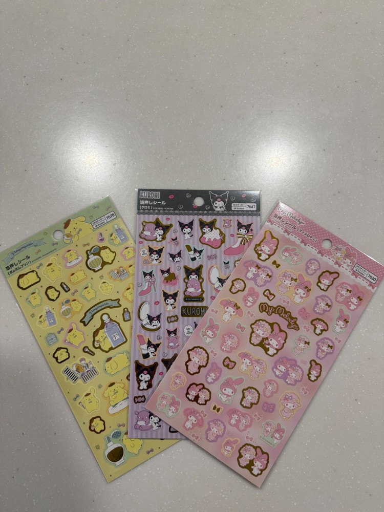 Sanrio Sticker Set Kuromi My Melody Pompompurin Japan Exclusive Cute