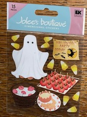 RARE JOLEES School PARTY HALLOWEEN Costume GHOST Candy Apples SCRAPBOOK STICKERS