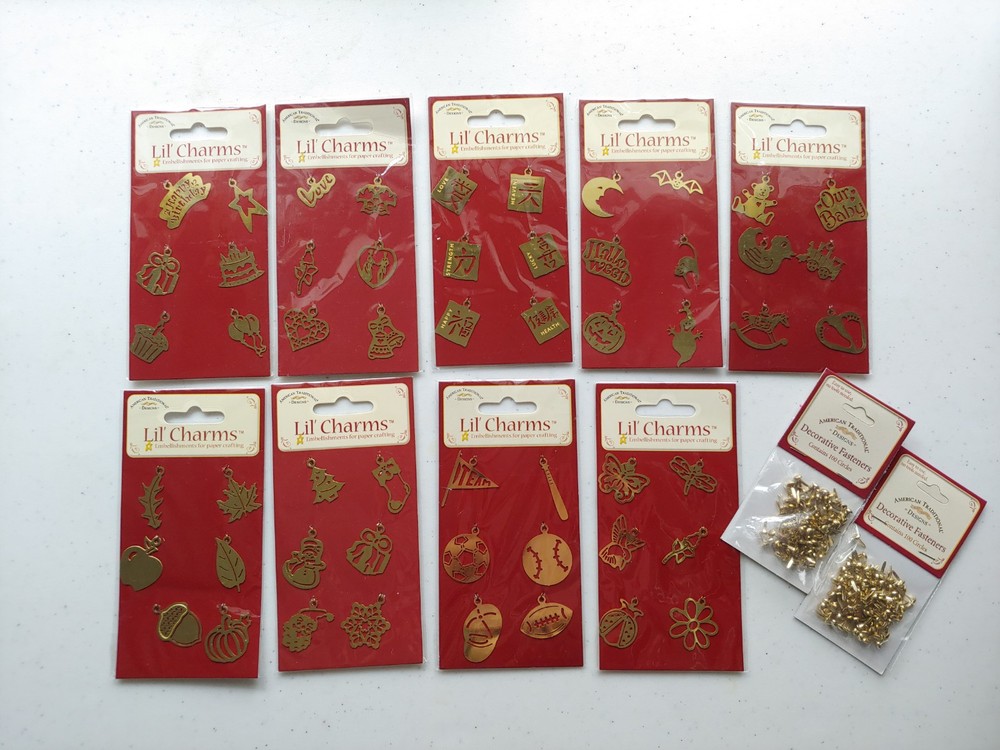 American Traditional Designs Lil’ Charms & Decorative Fasteners Lot Of 11 Pkgs