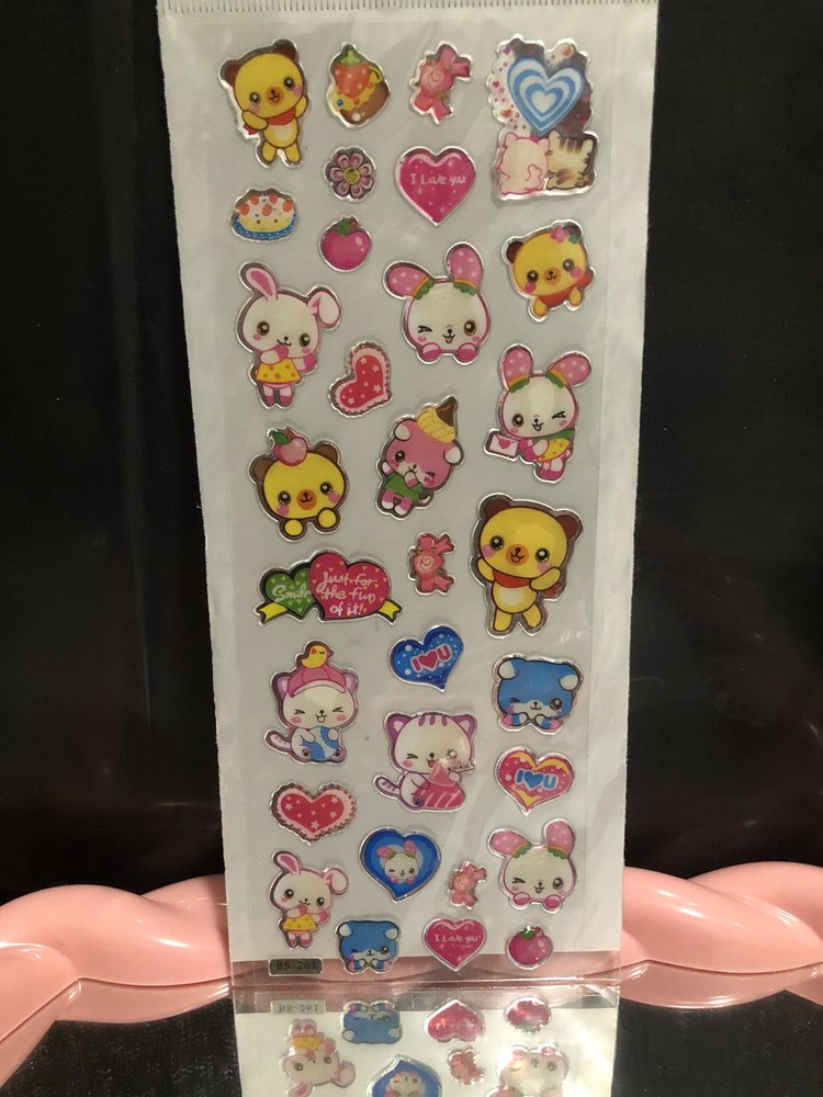 Kawaii Japan Cute Animal Sticker Sheet Rare Htf Vintage