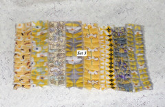 LOT of 8 SEWN Floral Fabric Ruffles For Junk Journals Scrapbook Pockets Tucks