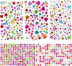 880pcs Gem Stickers Rhinestones for Crafts – Self Adhesive Jewels Stickers, A…