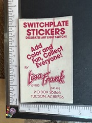 Vintage 80s Sticker Lisa Frank Gumball Gum ball Machine Light Switch Cover 4”x3”
