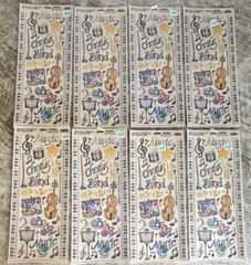Creative Imaginations Renae Lindgren 5.5x12in MUSIC Band CHORUS Sticker 8 Packs