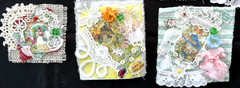 #7 Art Collage Snippet Cluster Spring Lady Bunny Crochet Lace Handmad Album