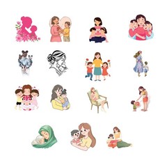 30 Mothers day effortless stickers l Digital Download only