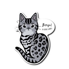 Sit Bengal Cat (Gray) B-SIDE LABEL sticker vinyl decal japan thick graphic art