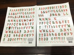 Lot of Alphabet Letter Number Scrapbooking Sticker Sheets -Some letters missing