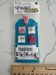 EK Success Rebecca Sower Design Handmade Fresh Gift Tag Happy Birthday Scrapbook