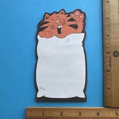 Vintage 80s Note Stationery Paper Sheets Orange Cat Out Of The Bag