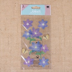 Jolee’s Purple Flowers Yellow Butterflies Dimensional Scrapbooking Stickers