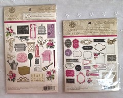 ANNA GRIFFIN «GRACE COLLECTION» Embellishmnt & Tags Lot/2 Sets 50 Pcs NIP (PA29)