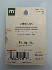 Making Memories Aluminum Rectangle Pewter Label Holders 4PC Scrapbooking Crafts