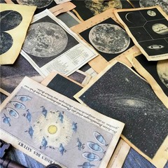 Coffee Stained moon themed ephemera pack coffee stain theme nature moon planet n