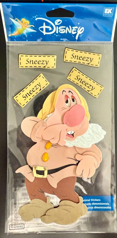 Disney EK Success Jolee’s boutique 3D Sticker ~ Seven Dwarfs. «Sneezy