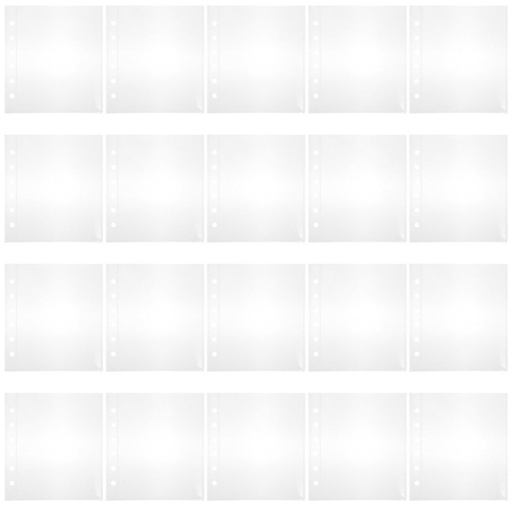 50Pcs DIY Scrapbook Page Covers Transparent Protective Refill Sheets with Holes