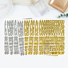 0.5 Inch Letter Stickers, 12 Sheets Vinyl Alphabet Stickers inch, Gold