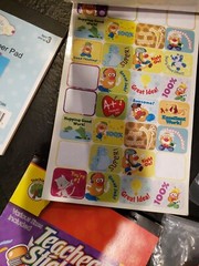 3 Teachers Reward Stickers Asst. Lot Paper Pad Airplane Tags Stars