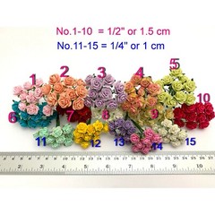 150 MIXED 14 colors / 2 Sizes of Open Rose Craft Paper Flower (R8&2-Kit A1)