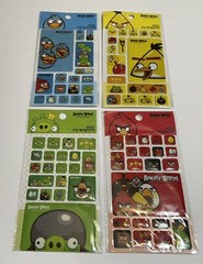 Angry Birds Stickers New Sealed ,4 Pieces (red,green,blue,yellow)