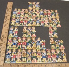 LOT VINTAGE PZB PAUL B ZOECKE CHROMOLITHOGRAPH DIE CUT BOY & GIRL SCRAPS