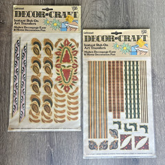 Letraset 1974 Rub‑On Transfers • NOS Decorative Borders • 2 Vintage Sheets