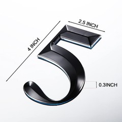 House Numbers 0-9, 3D Self Adhesive Address Stickers for Door Mailbox, Black