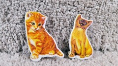 1983 Imperial Kittens Cats Eighteen Used Puffy Stickers Orange & Black Tabby