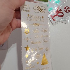 ArtMinds Metallic Adornments Christmas Holiday Stickers Sheet Letters Shiny Foil
