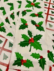 Vintage Mrs. Grossman Christmas Holiday Holly And Berries 2×6 Sticker Strip (1)