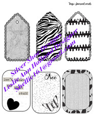 Printable files black white blue purple junk journal ephemera sentiments