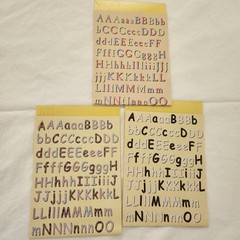 Lot 7 Sheets NON-ADHESIVE Alphabet Letters Numbers Pink Blue Pastel More Vintage