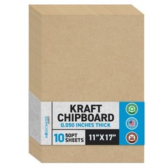 Heavy Duty Chipboard Sheets 11×17 Inch – 10 Pack, 50 pt Thick Paperboard for DIY