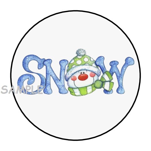 30 CUTE SNOW ENVELOPE SEALS LABELS STICKERS 1.5″ ROUND SNOWMAN CHRISTMAS FAVORS