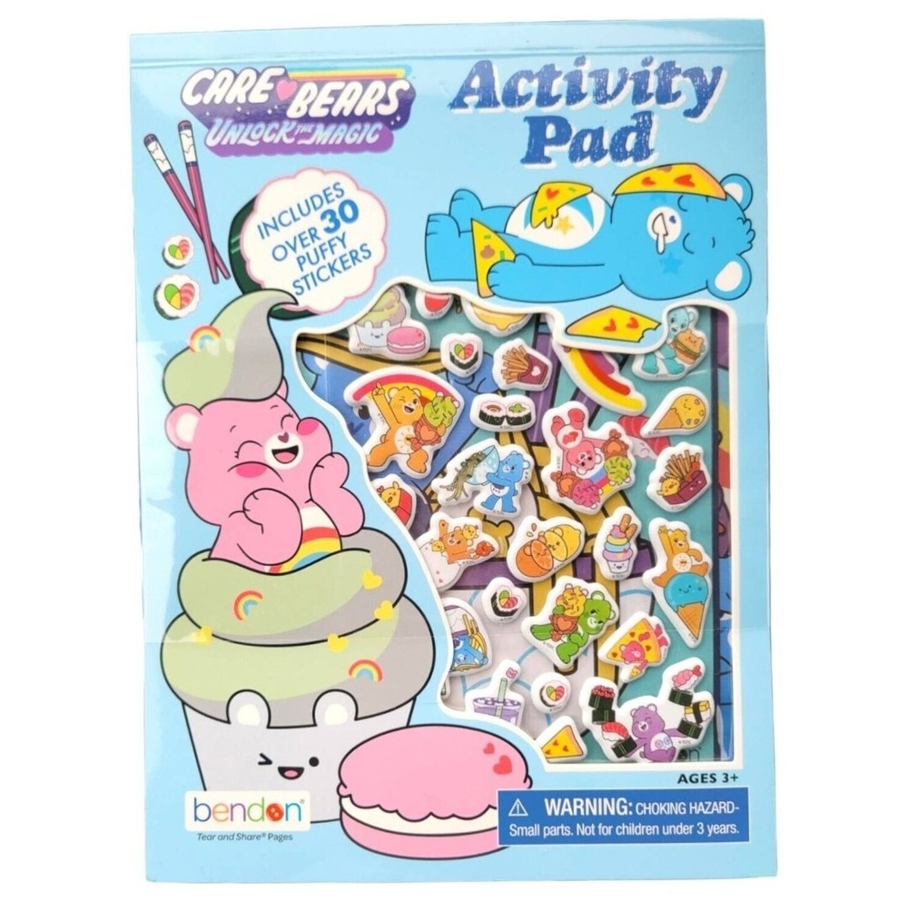 Care Bears Unlock The Magic Activity Pad & Puffy Stickers Cloudco Bendon Retro