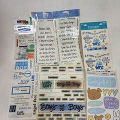 Baby Boy Scrapbook Lot Blue Dimensional Stickers Album Newborn Nursery Craft