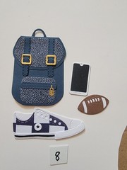Back To School Backpack Jacket Converse Sports Combo Cardstock Die-Cuts #1-9