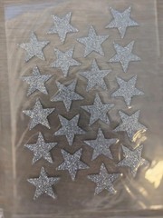 Bulk Lot Assorted Silver Glitter Star Stickers – Craft Decals / 7 Sheets