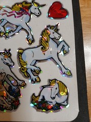 Vintage 1980s Stickers Prism Sparkle BJ Unicorns Insects Animals Faces 12 Sheets