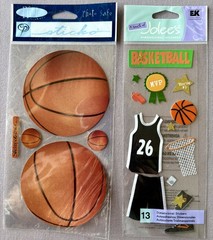 Lot: 2 Sets Scrapbook Stickers Jolee’s Boutique Dimensional, Sticko, BASKETBALL