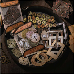 120Pcs Steampunk Junk Journal Supplies, Small Vintage Scrapbook Materials Paper