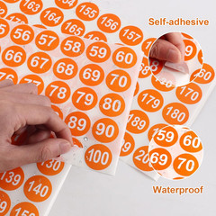 12 Sheets 1 to 200 Vinyl Number Stickers Orange Consecutive Number Stickers 3 Se