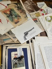 50+ Vintage Ephemera&Book Pages Junk Journal Art Crafts Scrap Fabrics Mystery