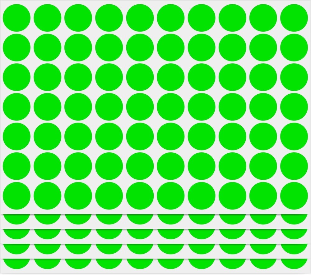 Versatile 3/4 Inch Fluorescent Green Coding Labels – 1050 Stickers for Labeling