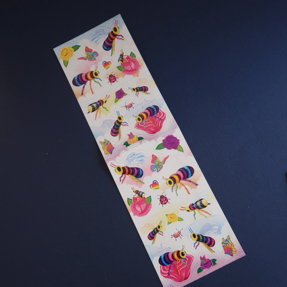 Vintage Lisa Frank Sticker Sheet- Bees S327 Complete