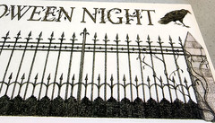 Vintage Halloween Clear Sticker 12″ Cemetery Gate Vultures NOS Tumblebeasts 2003